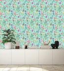 Tiffany Color Wallpaper with Flowers