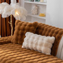 Thick Sofa Cushion Solid Color Faux Fur Fluffy Sofa Cushion Non-Slip Couch Covers