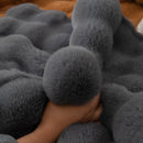 Thick Sofa Cushion Solid Color Faux Fur Fluffy Sofa Cushion Non-Slip Couch Covers