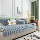 Thick Sofa Cushion Solid Color Faux Fur Fluffy Sofa Cushion Non-Slip Couch Covers