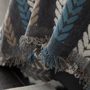 Cozy Decorative Throw Blanket for Couches, Boho Plush Woven Sofa Cover with Stripes