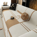 Modern Plaid Heavy Duty Sofa Throw Blanket, Boho Farmhouse Couch Cover with Tassel