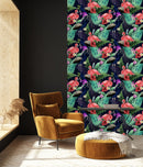 Flamingos and Peacocks Wallpaper