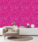 Modish Brightly Pink Floral Wallpaper