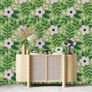 Elegant Green Floral Wallpaper