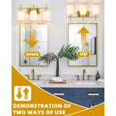 Jasper Gold Modern Frosted Glass 3-Light Bathroom Vanity Light