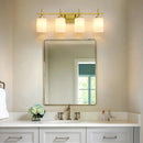 Jasper Gold Modern Frosted Glass 4-Light Bathroom Vanity Light