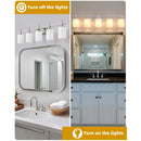 Jasper Modern Frosted Glass 5-Light Bathroom Linear Vanity Light