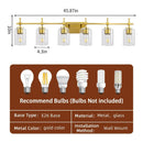 Jasper Modern Clear Glass 6-Light Bathroom Vanity Light