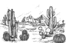 Fashionable Cactus Pattern Wallpaper Sophisticated