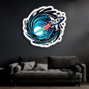 Space Jet UV Printed Neon, Neon Wall Art, Neon Light Sign, UV Print Neon Sign