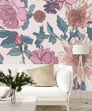 Fashionable Modern Pink Large Peonies Wallpaper