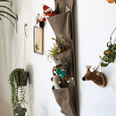 Brown Canvas Hanging Wall Storage for Garden Tools