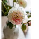 Faux Silk Artificial Dahlia Flower Stem Pink White 29" Tall