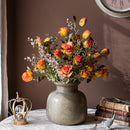 Faux Artificial Flower Dry Rose Stem Champagne or Orange 23" Tall