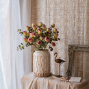 Faux Silk Artificial Flower Dry Rose Stem in Pink 23" Tall