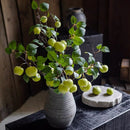 Artificial Green Apple Branch with Leaves