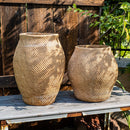 Large Basket Cement Pot Backyard Planter