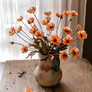 Faux Silk Rustic Poppy Flower Stem in Orange 23" Tall