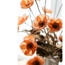 Faux Silk Rustic Poppy Flower Stem in Orange 23" Tall