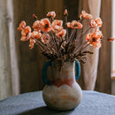 Faux Silk Rustic Poppy Flower Stem in Orange 23" Tall