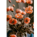 Faux Silk Rustic Poppy Flower Stem in Orange 23" Tall
