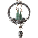 Christmas Wreath Rustic with Hanging Pine Cone