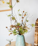 Silk Zen Style Green Maple Leaf Stem 43" Tall