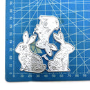 Rabbits Scrapbooking Cutting Die by Wizardi QJ39