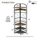 Industrial Metal/Wood Corner Hall Tree Shoe Storage Bench Coat Rack