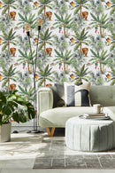 Stylish Palms and Tigers Wallpaper