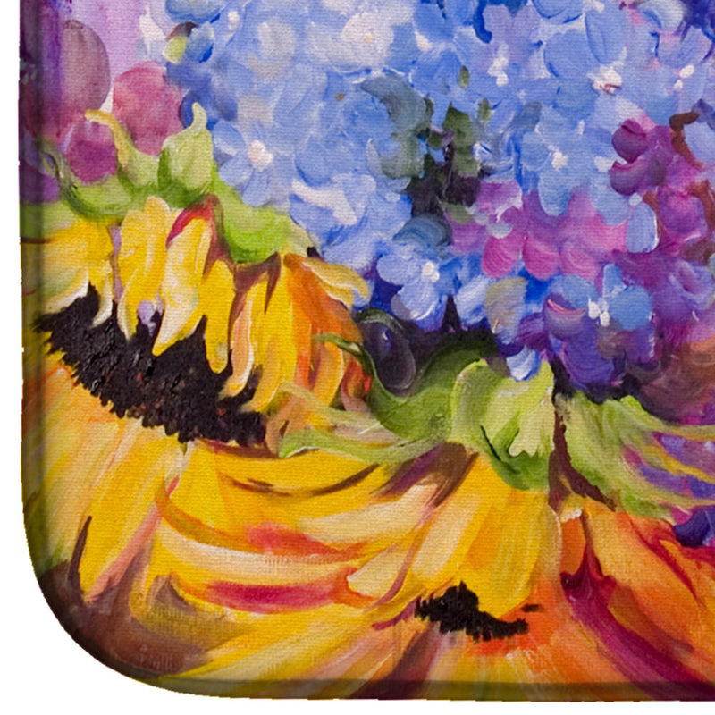 Hydrangeas and Sunflowers Dish Drying Mat JMK1119DDM