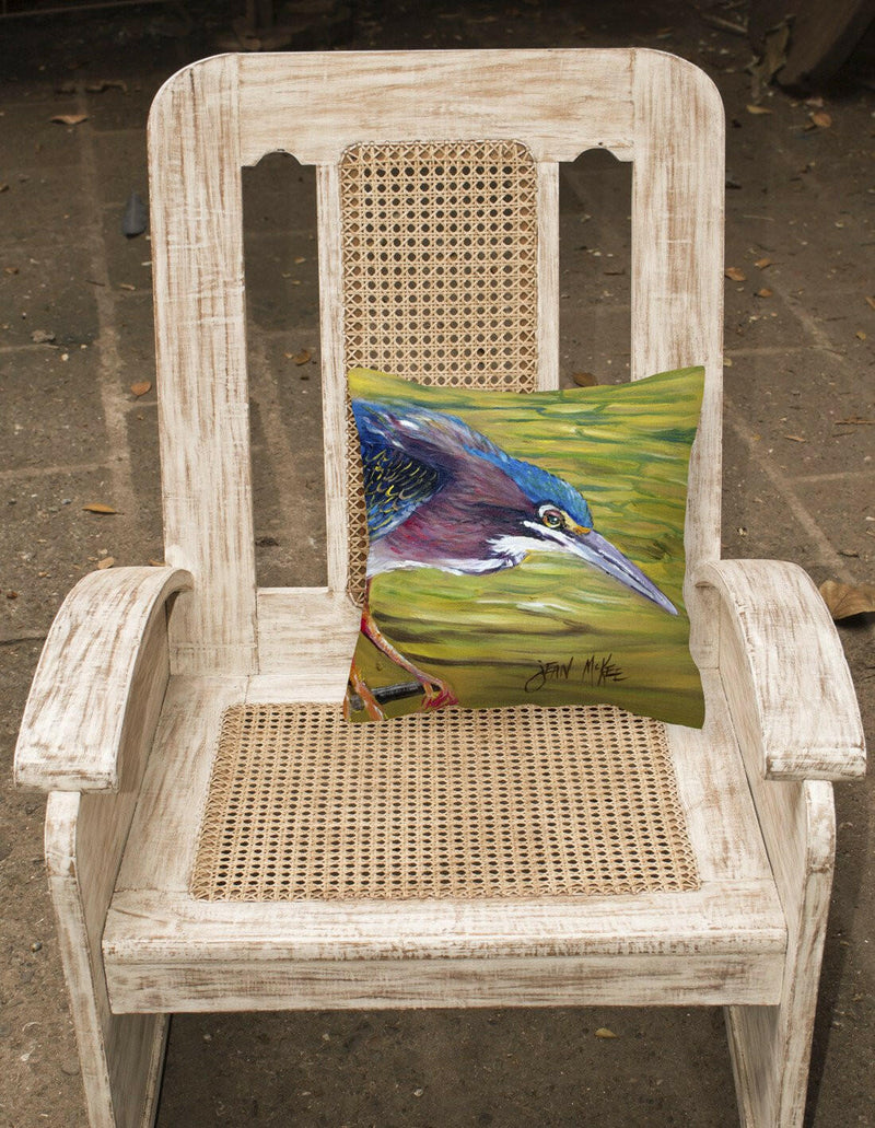 Green Heron Canvas Fabric Decorative Pillow JMK1226PW1414