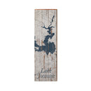 Lake Jocassee White Navy Shabby Map | Real Wood Art Print