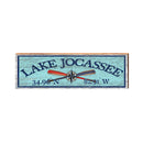 Lake Jocassee Crossed Paddles Blue Latitude Longitude | Real Wood Art Print