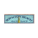 Boynton Beach, Florida Pineapple Latitude Longitude Wooden Sign | Wall Art Print on Real Wood