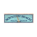 Boynton Beach Sailboat Latitude Longitude Sign | Wall Art Print on Real Wood