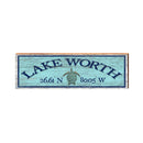 Lake Worth Sea Turtle Latitude Longitude Sign | Wall Art Print on Real Wood