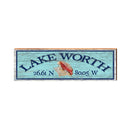 Lake Worth, Florida Conch Shell Latitude Longitude Wooden Sign | Wall Art Print on Real Wood