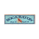 Boca Raton Conch Shell Latitude Longitude Sign | Wall Art Print on Real Wood