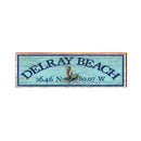 Delray Beach Mermaid Latitude Longitude Sign | Wall Art Print on Real Wood