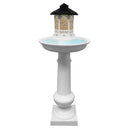 Modern Round Cast Aluminum Metal 40-in Bird Bath and Bird Feeder Combo