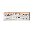 Charleston, South Carolina Wine Wooden Farmhouse Sign | Wall Art Print on Real Wood