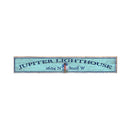 Jupiter Lighthouse Blue Latitude Longitude | Real Wood Art Print