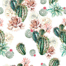 White Wallpaper with Cactus