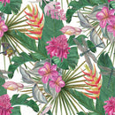 Stylish Pink Exotic Flowers Wallpaper Fashionable