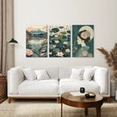 Japanese Nature Wall Art Set. Geisha Poster, Fuji Mountain