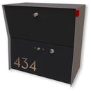 RetroBox Locking Small Package Wall Mounted Mailbox in TEXTURED GRAY METALLIC