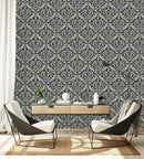 Dark Blue Pattern Wallpaper