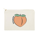 Just Peachy Cotton Canvas Cosmetic Bag